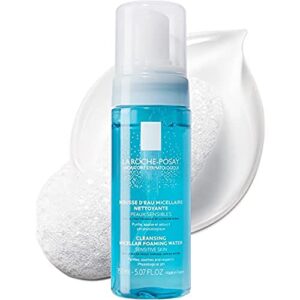 la roche-posay foaming micellar cleansing water and gentle makeup remover, balances ph, soap & alcohol free