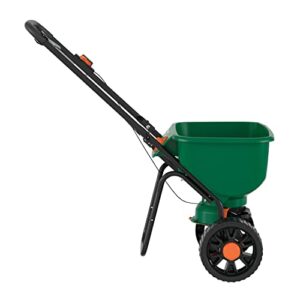 Scotts Turf Builder EdgeGuard DLX Broadcast Spreader - Holds Up to 15,000 sq. ft. of Lawn Product Green