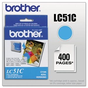 brother lc51c innobella ink cartridge, cyan – in retail packaging