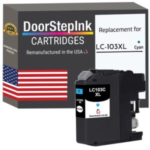 doorstepink remanufactured in the usa ink cartridge replacements for brother lc103 cyan for printers mfc-j4310dw mfc-j4410dw mfc-j450 dw mfc-j875dw mfc-j870dw mfc-j6920dw