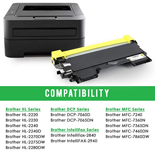 LINKYO Compatible Toner Cartridge Replacement for Brother TN450 TN-450 TN420 (Black, High Yield, 4-Pack)