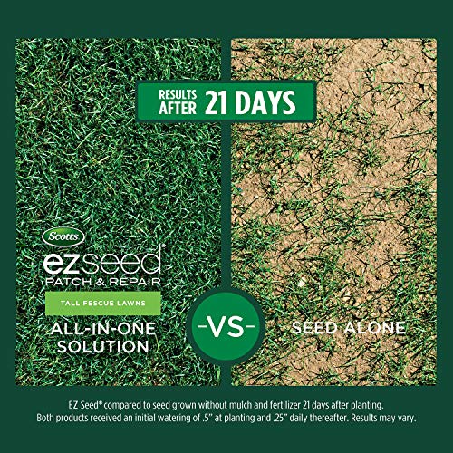 Scotts EZ Seed Patch & Repair Tall Fescue Lawns - 10 lb., Combination Mulch, Seed, and Fertilizer Mix with Tackifier, Repairs Bare Spots, Covers up to 225 sq. ft.