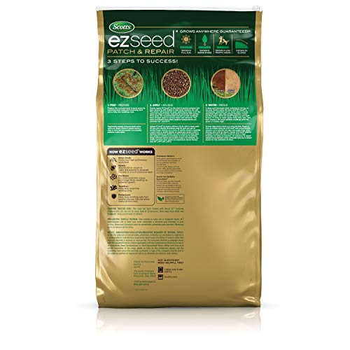 Scotts EZ Seed Patch & Repair Tall Fescue Lawns - 10 lb., Combination Mulch, Seed, and Fertilizer Mix with Tackifier, Repairs Bare Spots, Covers up to 225 sq. ft.