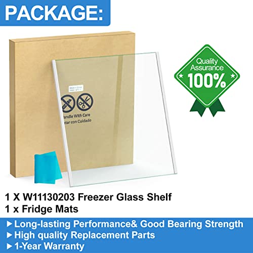UPGRADED W11130203 Freezer Glass Shelf Replacement Compatible with Whirlpool Refrigerator Freezer Shelf Replacement Glass Shelves Parts W10527849 W10773887 WRS571CIHZ04 Freezer Shelf,WRS571 Series