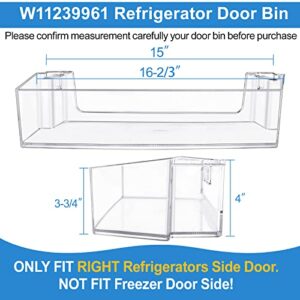 UPGRADED W11239961 Refrigerator Door Shelf Bin Compatible with Whirlpool Refrigerator Door Shelf Replacement Parts AP6333410, W10900538,4591452,PS12578777, Fit WRS321SDHZ01,WRS315 Shelf, WRS311,WRS325