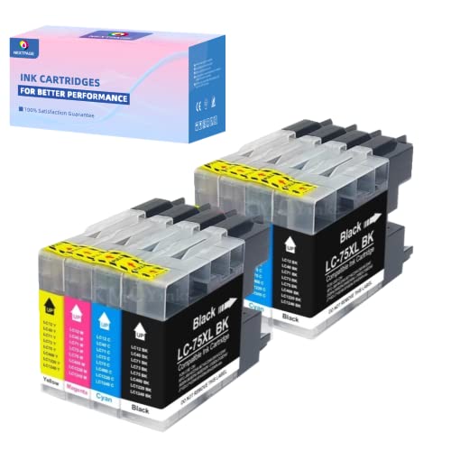 NEXTPAGE Compatible LC75 Ink Cartridges Replacement for Brother LC75 LC71 LC79 XL LC-75 LC LC-71 LC-79 XL Use in Brother J6910CDW J6710CDW J5910CDW J825N J955DN J955DWN J705D J705DW J710D Printer