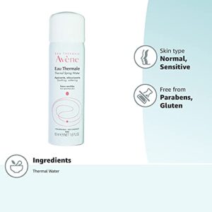 Eau Thermale Avene Thermal Spring Water, Soothing Calming Facial Mist Spray for Sensitive Skin - Travel Size - 1.6 fl. oz.