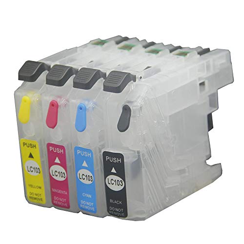 LC103 LC101 Empty Refillable Ink Cartridge for Brother MFC-J4510DW J450DW J285DW J470DW J475DW J650DW J870DW J875DW J4610DW J4310DW J4410DW J4710DW J6520DW J6720DW J6920DW DCP-J152W MFC-J245 Printer