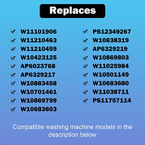 Washer Water Inlet Valve Replaces For Part W11101906 W10883458 AP6329219 W11210463 W10701461 W10869803 fits Whirlpool WTW4816FW2 W10683680 fits Inglis ITW4671EW1 Whirlpool Amana Crosley Maytag