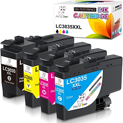 MS DEER Compatible LC3035 Ink Cartridges Replacement for Brother LC3035XXL 3035 XXL LC3033 BK/C/M/Y Super High Yield for MFC-J995DW MFC-J805DW MFC-J815DW Printer (Black Cyan Magenta Yellow) 4-Pack