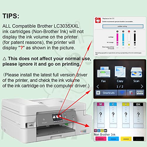 MS DEER Compatible LC3035 Ink Cartridges Replacement for Brother LC3035XXL 3035 XXL LC3033 BK/C/M/Y Super High Yield for MFC-J995DW MFC-J805DW MFC-J815DW Printer (Black Cyan Magenta Yellow) 4-Pack