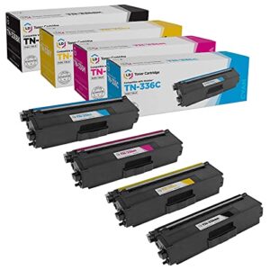 ld products compatible toner cartridge replacement for brother tn336 high yield (black, cyan, magenta, yellow, 4-pack) for use in hl-l8250cdn, hl-l8350cdw, hl-l8350cdwt, mfc-l8600cdw, and mfc-l8850cdw