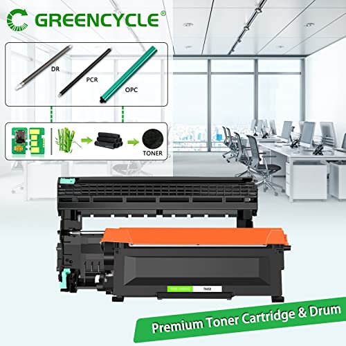 GREENCYCLE TN450 TN-450 Toner Cartridge DR420 Drum Unit Set Compatible for Brother HL-2270DW HL-2280DW HL-2230 HL-2240 MFC-7860DW MFC-7360N DCP-7065DN Intellifax 2840 2940 Printer (2 Toner, 1 Drum)