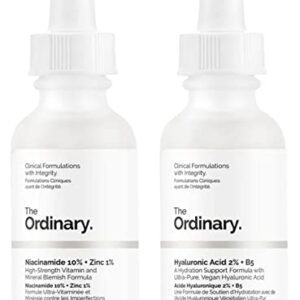 Hyaluronic Acid with 2% + B5 (30ml) and Niacinamide 10% + Zinc 1% (30ml) Bundle Face Care Set