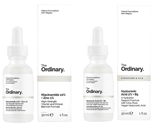 Hyaluronic Acid with 2% + B5 (30ml) and Niacinamide 10% + Zinc 1% (30ml) Bundle Face Care Set