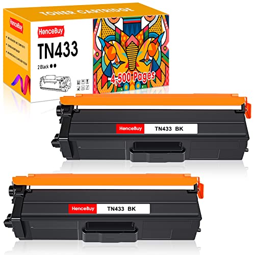 HenceBuy Compatible TN433 Toner Cartridge Replacement for Brother TN433 TN-433 TN433BK TN431 MFC-L8900CDW HL-L8360CDW HL-L8260CDW MFC-L8610CDW HL-L8360CDWT Printer (2-Black)