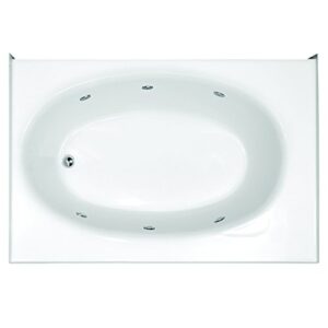 hydro systems kona rectangular gel coat alcove whirlpool bathtub with left hand drain, white, 60 x 36 x 15-inch