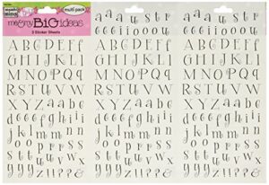 me & my big ideas mambi 4-1/2 inch by 6 inch minis stickers 3 sheets/package, curly alphabet