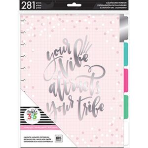 me & my big ideas 6 month calendar extension – the happy planner scrapbooking supplies – 6 pre-punched dividers – undated monthly & weekly – 1 sticker sheet with months and numbers – big size