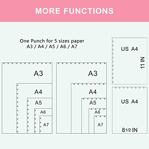 Enjoy Myself Mushroom Discbound Hole Punch, 4 Holes Mushroom Paper Puncher for Disc Bound Planner (Pink)