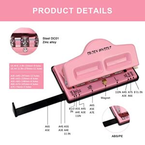 Enjoy Myself Mushroom Discbound Hole Punch, 4 Holes Mushroom Paper Puncher for Disc Bound Planner (Pink)