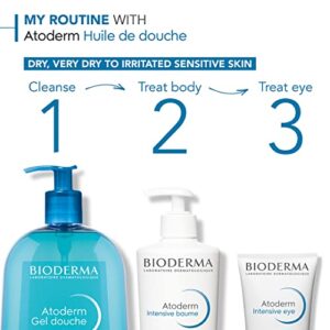 Bioderma - Atoderm Hydrating Shower Gel Body Wash - Moisturizing Face and Body Cleanser for Normal to Dehydrated Sensitive Skin, 33.8 Fl Oz (Pack of 1)