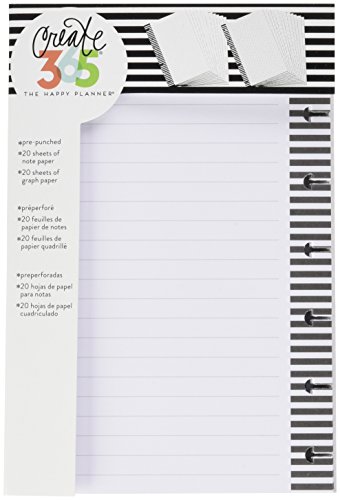 me & my BIG ideas Note Filler Paper - The Happy Planner Scrapbooking Supplies - 40 Sheets of Pre-Punched Paper - 20 Sheets of Graph Paper, 20 Sheets of Note Paper - Make Lists, Doodle - Mini Size