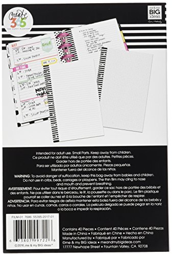 me & my BIG ideas Note Filler Paper - The Happy Planner Scrapbooking Supplies - 40 Sheets of Pre-Punched Paper - 20 Sheets of Graph Paper, 20 Sheets of Note Paper - Make Lists, Doodle - Mini Size