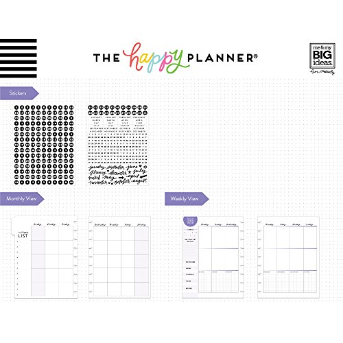 me & my BIG ideas 6 Month Wellness Extension - The Happy Planner Scrapbooking Supplies - 7 Pre-Punched Dividers - Undated Monthly & Weekly - 2 Sticker Sheets with Months and Numbers - Classic Size