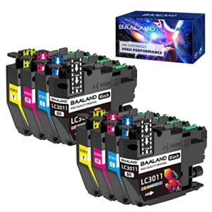 lc3011 ink cartridges bk/c/m/y 2-set replacemnt for brother ink lc3011 lc3013 lc3011bk lc3013bk use with brother mfc-j491dw mfc-j895dw mfc-j690dw mfc-j497dw printer (2bk/2c/2m/2y 8-pack)