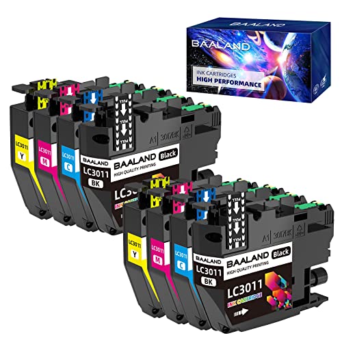 LC3011 Ink Cartridges BK/C/M/Y 2-Set Replacemnt for Brother Ink LC3011 LC3013 LC3011BK LC3013BK use with Brother MFC-J491DW MFC-J895DW MFC-J690DW MFC-J497DW Printer (2BK/2C/2M/2Y 8-Pack)