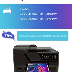 LC3011 Ink Cartridges BK/C/M/Y 2-Set Replacemnt for Brother Ink LC3011 LC3013 LC3011BK LC3013BK use with Brother MFC-J491DW MFC-J895DW MFC-J690DW MFC-J497DW Printer (2BK/2C/2M/2Y 8-Pack)