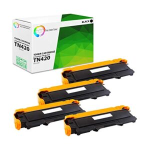 tct premium compatible toner cartridge replacement for brother tn-420 tn420 black works with brother hl-2220 2230 2240 2270 2280, mfc-7360 7460 7860, dcp-7060 7065 7070 printers (1,200 pages) – 4 pack