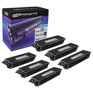 speedy inks compatible toner cartridge replacement for brother tn570 high yield (black, 6-pack)