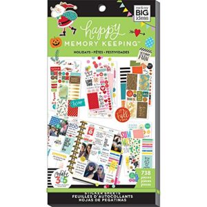 me & my big ideas sticker value pack for big planner – the happy planner scrapbooking supplies – holidays theme – multi-color – great for projects, scrapbooks & albums – 30 sheets, 738 stickers total