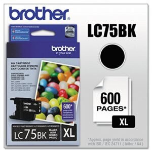 brother lc75 ink cartridge black 1 pack in retail packaging