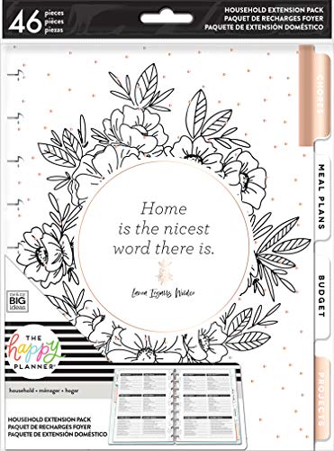 me & my BIG ideas Home Extension Pack - The Happy Planner Scrapbooking Supplies - Organizer for Household Duties - Plan Your Budget & Chores, Make Grocery Lists & Meal Plans - Classic Size