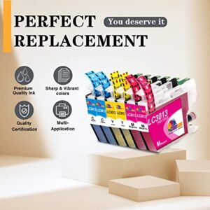 Clorisun Compatible Ink Cartridge Replacement for LC3013 3013 LC3011 3011 Color Ink Cartridges, for Brother MFC-J487DW MFC-J491DW MFC-J497DW MFC-J690DW MFC-J895DW Inkjet Printers, 6 Pack (2C 2M 2Y)