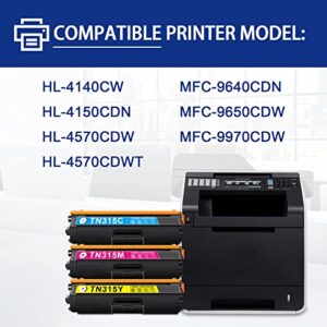 NUCALA Compatible TN-315C TN315C TN 315C High-Yield Toner Cartridge Replacement for Brother MFC-9650CDW HL-4570CDWT HL-4150CDN HL-4140CW MFC-9640CDN MFC-9970CDW Printer Ink Cartridge (1-Pack Cyan)