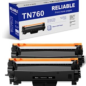 TN-760 TN-730 Toner Cartridges for Toner Brother TN730 TN760 Compatible for Brother MFC-L2710DW HL-L2395DW DCP-L2550DW HL-L2370DW MFC-L2750DW HL-L2390DW HL-L2350DW Printer(2 Black)