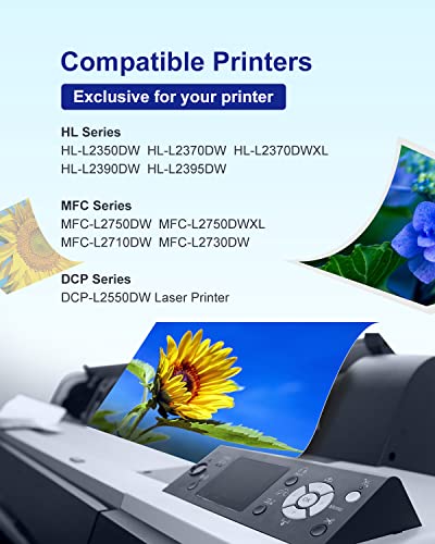 TN-760 TN-730 Toner Cartridges for Toner Brother TN730 TN760 Compatible for Brother MFC-L2710DW HL-L2395DW DCP-L2550DW HL-L2370DW MFC-L2750DW HL-L2390DW HL-L2350DW Printer(2 Black)