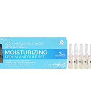 100% Hyaluronic Acid And Natural Moisturizing Serum Ampoule Set,Anti Aging Anti Wrinkle, 7 Day Treatment For All Skin Types