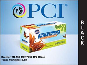 pci brand compatible toner cartridge replacement for brother tn-450 high-yield black toner cartridge 2.6k yield
