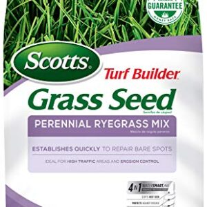 Scotts Turf Builder Grass Seed Perennial Ryegrass Mix Repairs Bare Spots, Ideal for High Traffic and Erosion Control, 7 lbs.