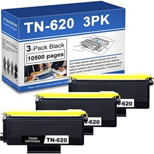 lkkj 3 pack tn620 toner cartridge compatible tn-620 black toner cartridge replacement for brother hl-5240 5370dw/dwt 5380dn 5270dn 5350dn dcp-8060 mfc-8480dn printer toner.