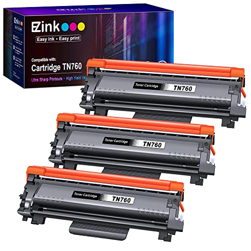 E-Z Ink (TM Compatible Toner Cartridge Replacement for Brother TN760 TN 760 TN730 Compatible with DCP-L2550DW HL-L2350DW HLL2395DW HLL2390DW HL-L2370DW MFC-L2710DW MFC-L2750DW MFC-L2730DW (3 Black)