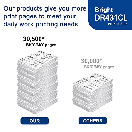 pgisoxt 1-Pack Color High Yield DR-431CL Drum Unit: Compatible DR431CL Drum Unit (Toner Not Include) Replacement for Brother HL-L8260CDW L8360CDW L8360CDWT L9310CDW L9310CDWTT Printer Drum Unit