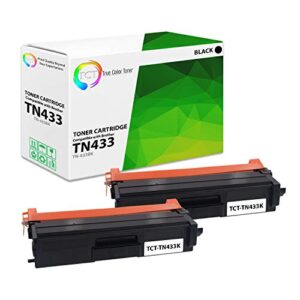 tct premium compatible toner cartridge replacement for brother tn-433 tn433bk black high yield works with brother hl-l8260cdw l8360cdw, mfc-l8610cdw printers (4,500 pages) – 2 pack