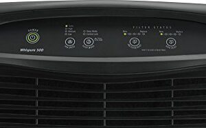 Whirlpool WP500B WP500 Whispure Air Purifier – 490 sq ft Filtration with True HEPA and Carbon Pre-Filter 8171434K, 1183054K. Compact Odor Allergen Eliminator (WP500B-Slate, Large, Slate Black