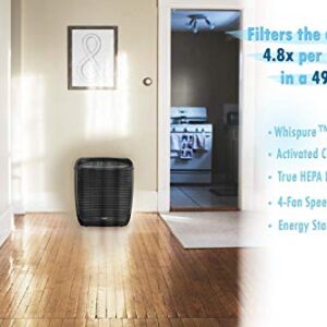 Whirlpool WP500B WP500 Whispure Air Purifier – 490 sq ft Filtration with True HEPA and Carbon Pre-Filter 8171434K, 1183054K. Compact Odor Allergen Eliminator (WP500B-Slate, Large, Slate Black